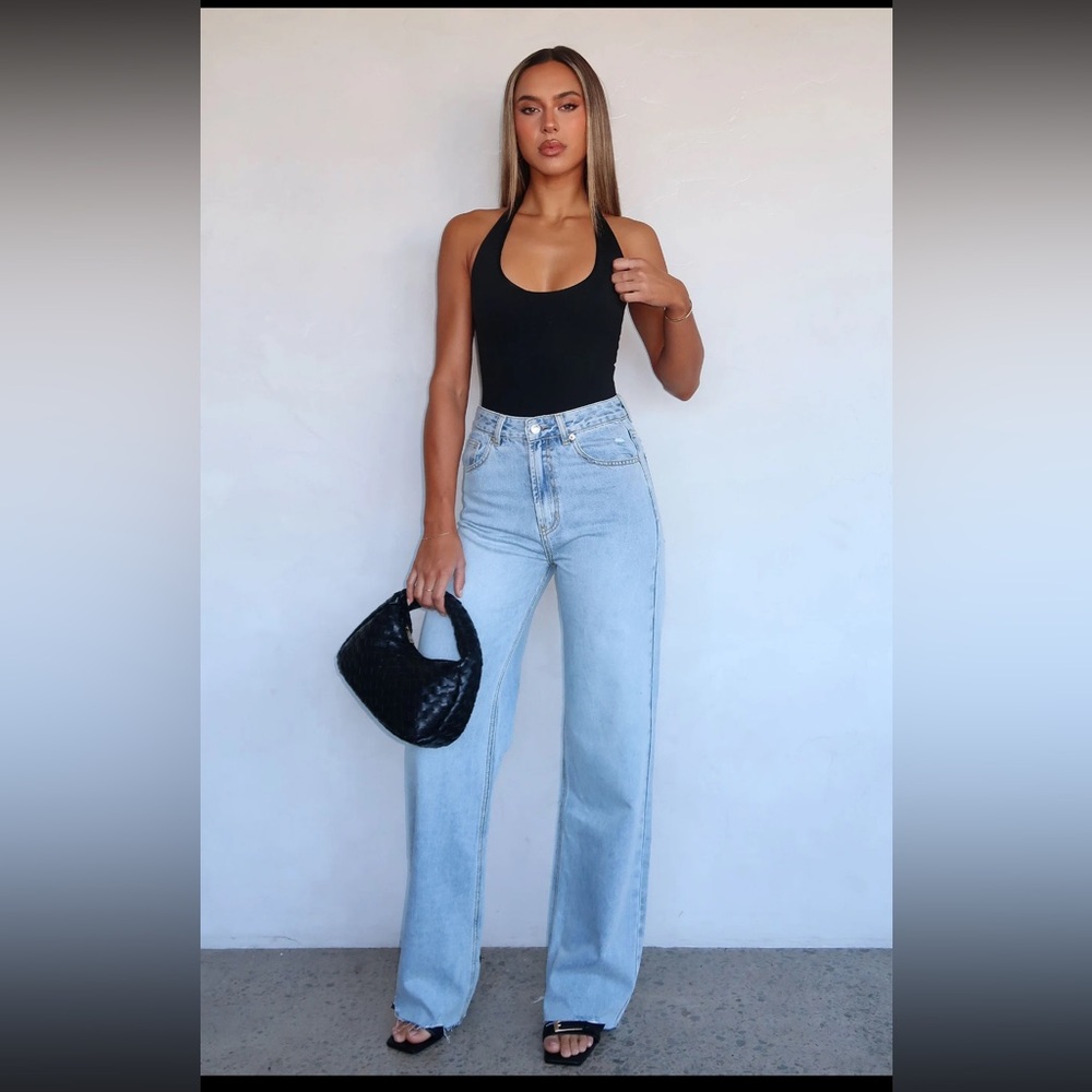 Alana High Waisted Straight Leg Jeans Light Blue
